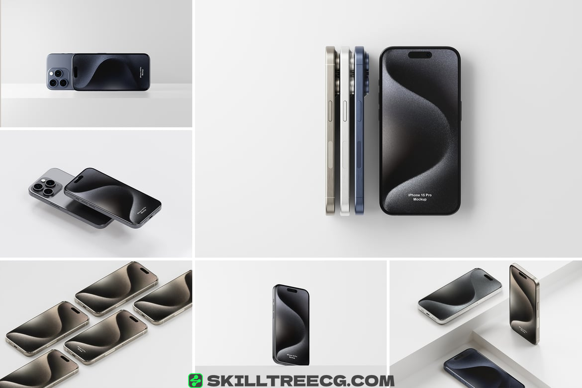 11 Psd iPhone 15 Pro Mockup（597903）-技能树